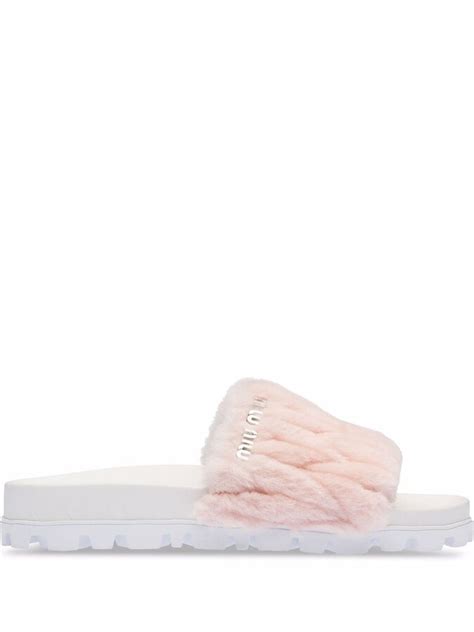 Orchid Pink Matelassé Shearling Slides 